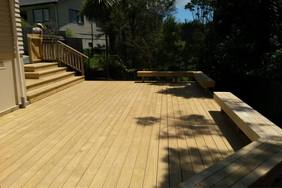 Inbuilt Seating with Pine Deck