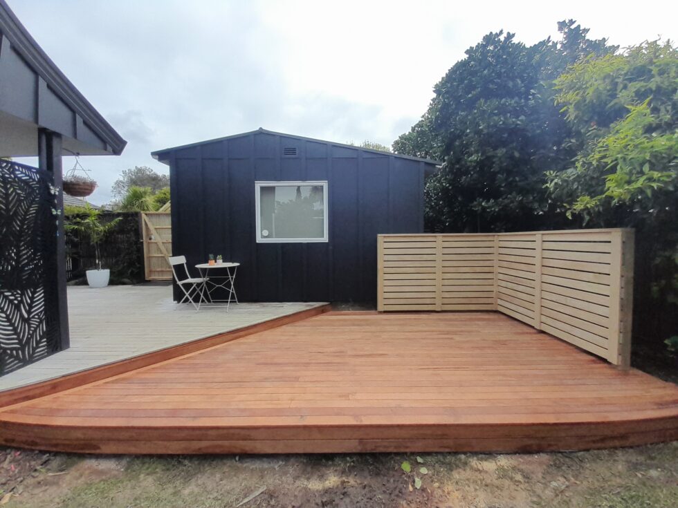 Completed deck for a spa pool